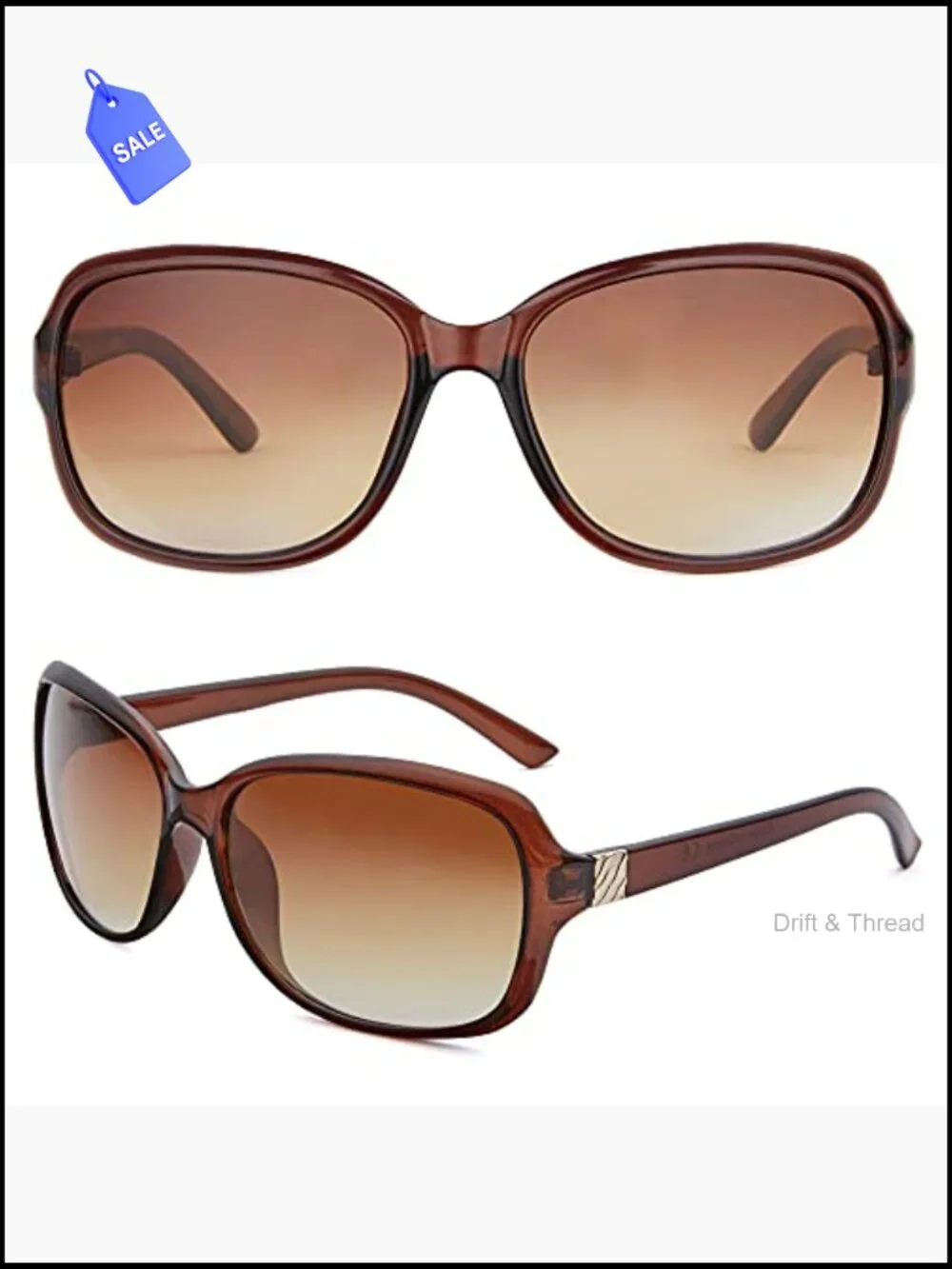 2 Pack Vintage Square Sunglasses for Women UV400 Protection Retro Shades